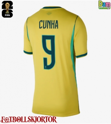 Brasilien Matheus Cunha #9 Hemmatröja Dam VM 2026 Kortärmad